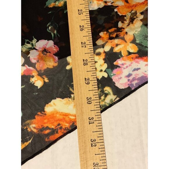 Neiman Marcus Black Floral Sheer Boho Festival Kimono Size Small XS - Picture 9 of 11
